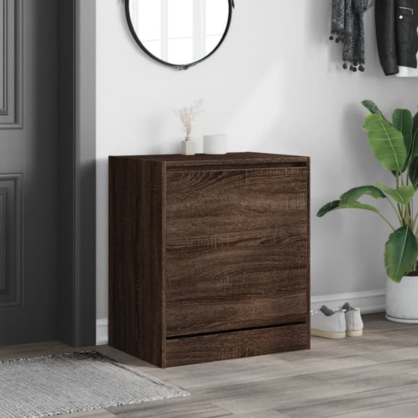 vidaXL Skoskap brun eik 60x42x69 cm konstruert tre