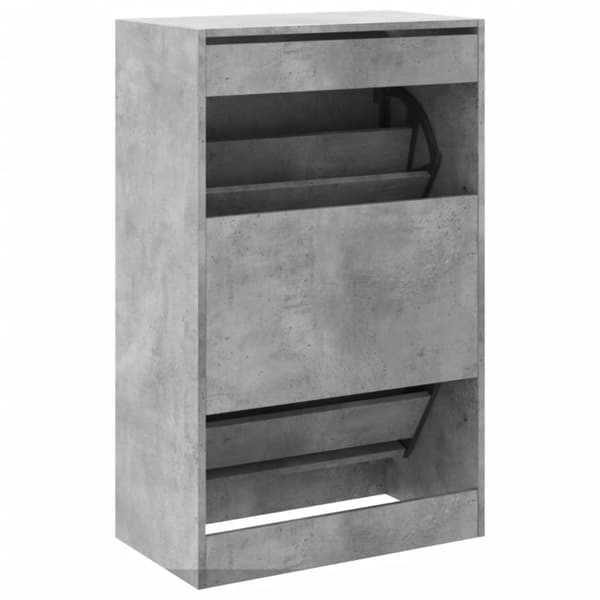 vidaXL Skoskap betonggrå 60x34x96,5 cm konstruert tre