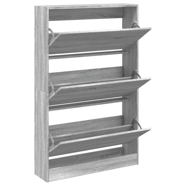 vidaXL Skoskap grå sonoma 80x21x125,5 cm konstruert tre