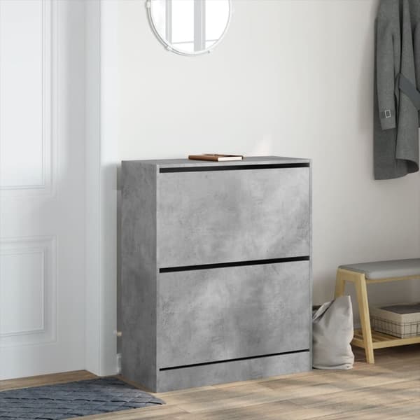 vidaXL Skohylla betonggrå 80x34x96,5 cm konstruerat trä