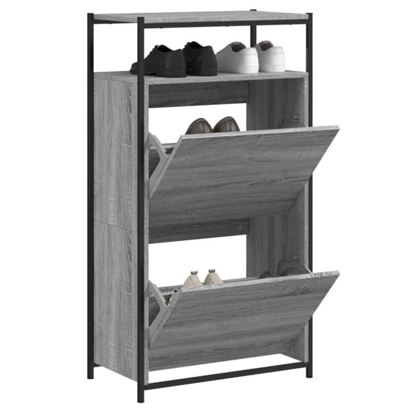 vidaXL skoreol 60x34x112 cm konstrueret træ grå sonoma-eg