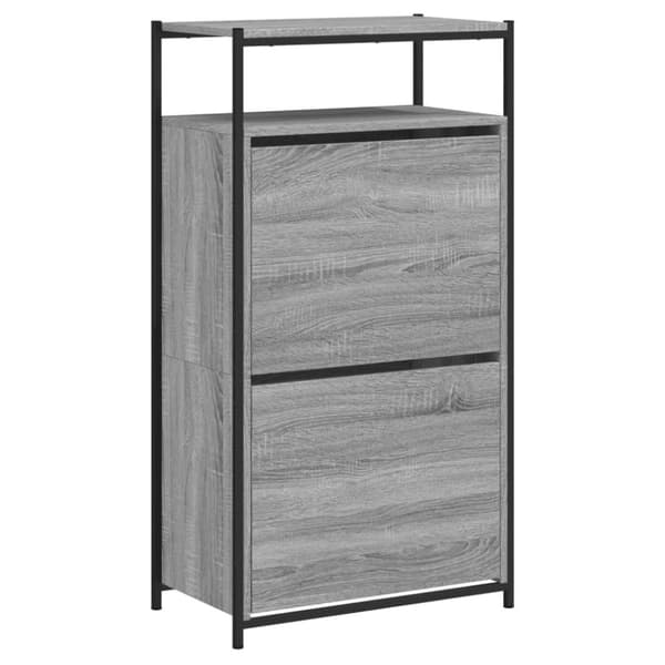 vidaXL Skoskåp grå sonoma 60x34x112 cm konstruerat trä