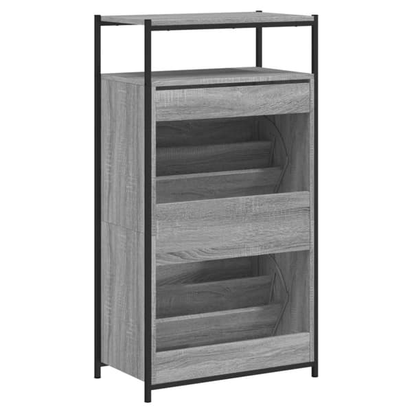 vidaXL Skoskåp grå sonoma 60x34x112 cm konstruerat trä