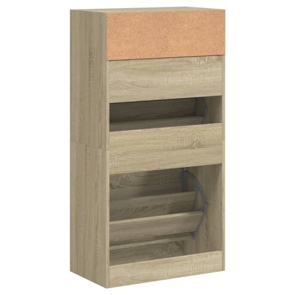 vidaXL Skoskap sonoma eik 60x34x116 cm konstruert tre