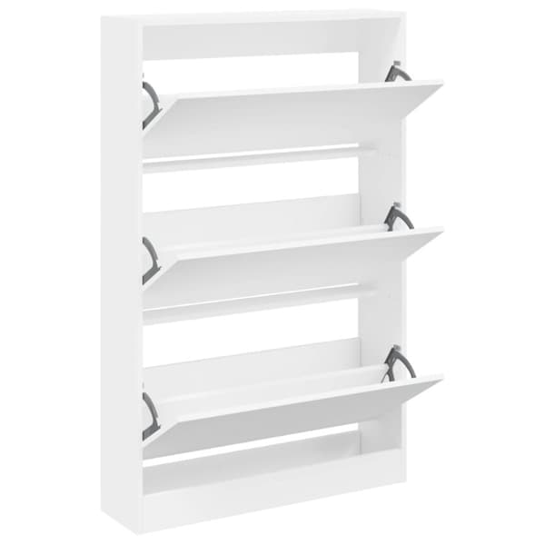 vidaXL Skohylle hvit 80x21x125,5 cm konstruert tre