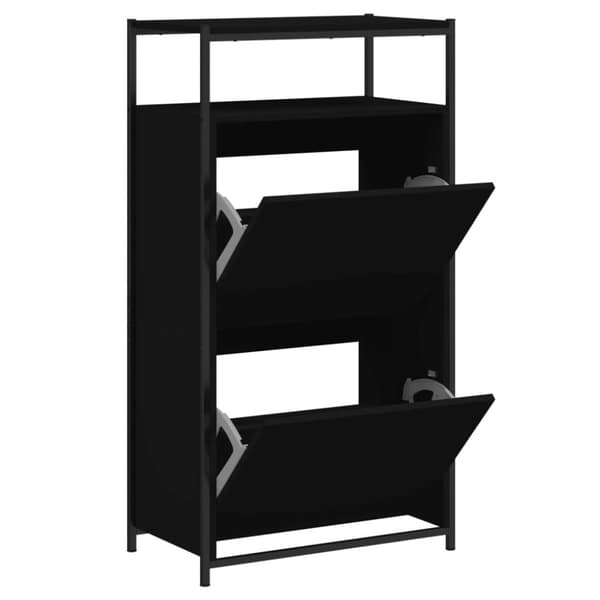vidaXL skoreol 60x34x112 cm konstrueret træ sort