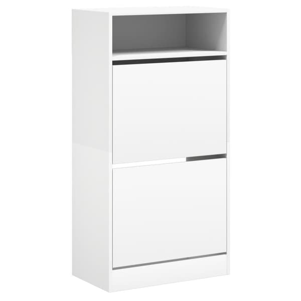 vidaXL Skohylle hvit 60x34x116 cm konstruert tre