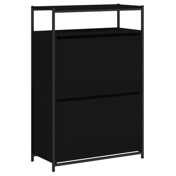 vidaXL Skoskap svart 75x34x112 cm konstruert tre