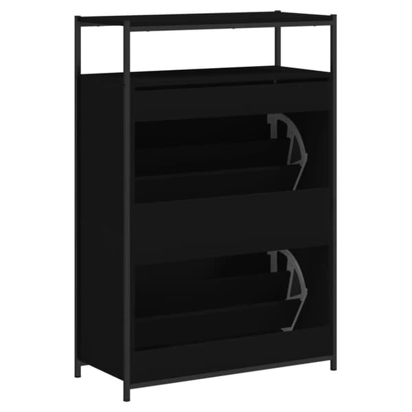 vidaXL Skoskap svart 75x34x112 cm konstruert tre