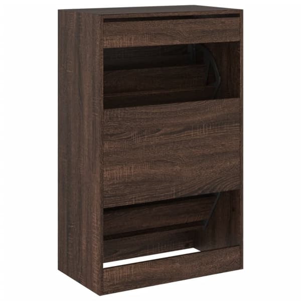 vidaXL Kenkäkaappi ruskea tammi 60x34x96,5 cm tekninen puu