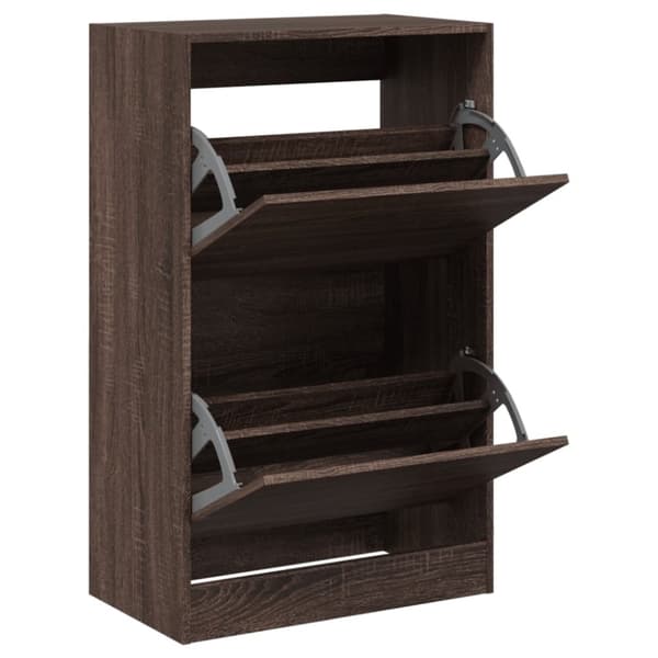 vidaXL Kenkäkaappi ruskea tammi 60x34x96,5 cm tekninen puu