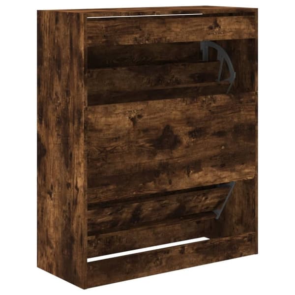 vidaXL Kenkäkaappi savutammi 80x34x96,5 cm tekninen puu