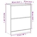 Miniatyrbilde 8 av 10: vidaXL Skoskap røkt eik 80x34x96,5 cm konstruert tre