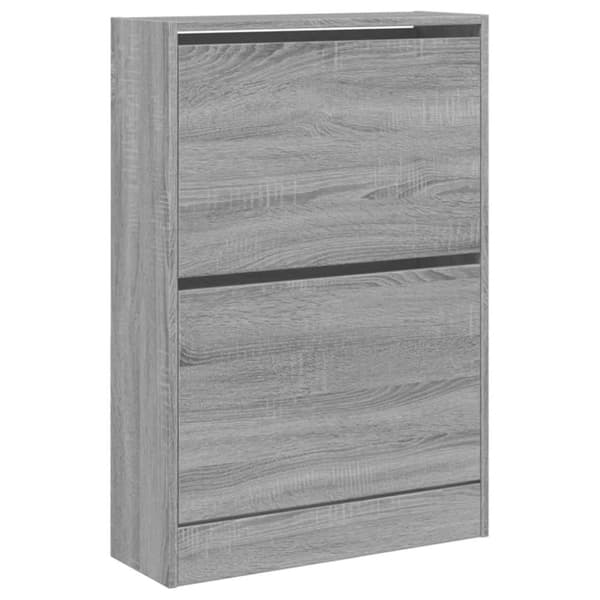 vidaXL Skoskap grå sonoma 60x21x87,5 cm konstruert tre