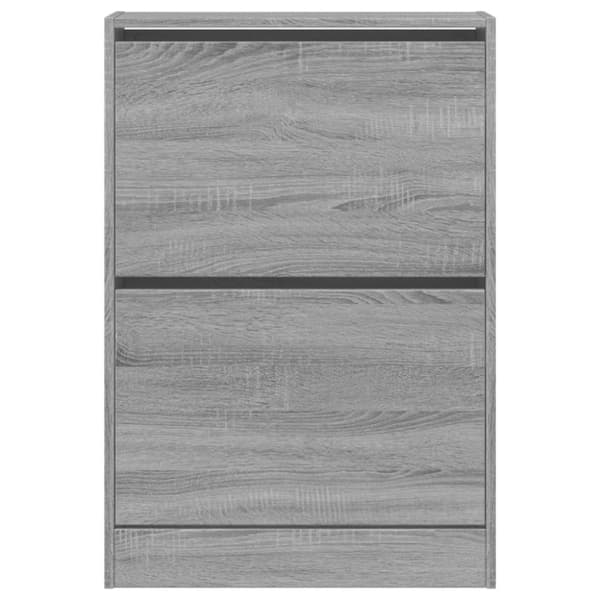 vidaXL Skoskap grå sonoma 60x21x87,5 cm konstruert tre