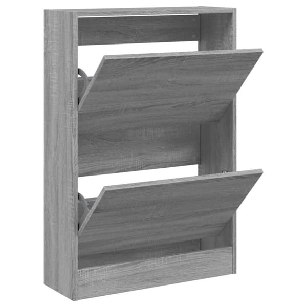 vidaXL Skoskap grå sonoma 60x21x87,5 cm konstruert tre