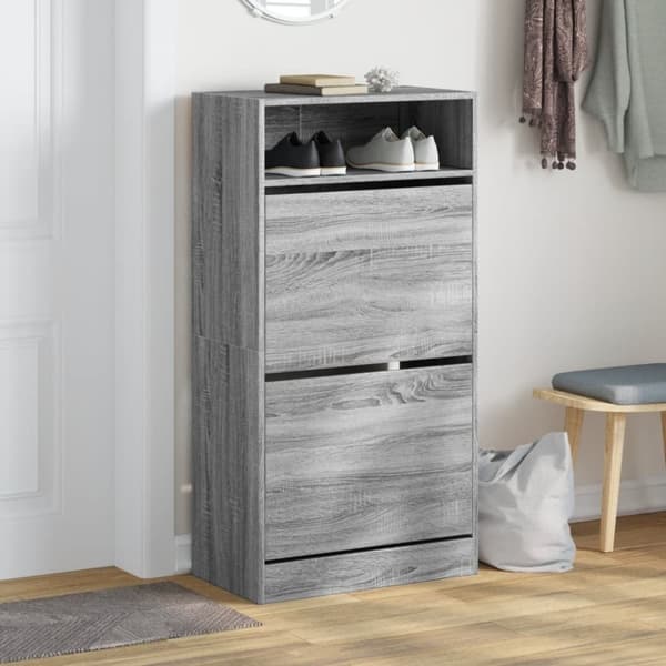 vidaXL skoreol 60x34x116 cm konstrueret træ grå sonoma-eg