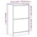 Miniatyrbilde 8 av 10: vidaXL Skoskap sonoma eik 60x34x96,5 cm konstruert tre