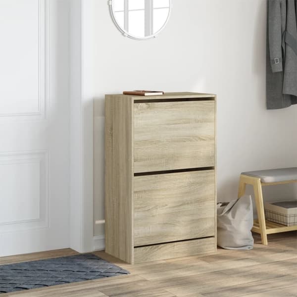 vidaXL Skoskap sonoma eik 60x34x96,5 cm konstruert tre