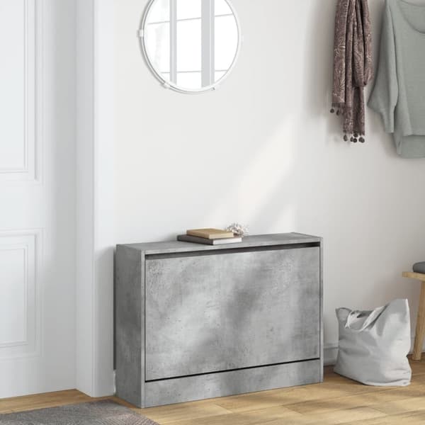 vidaXL Skohylla betonggrå 80x21x57 cm konstruerat trä