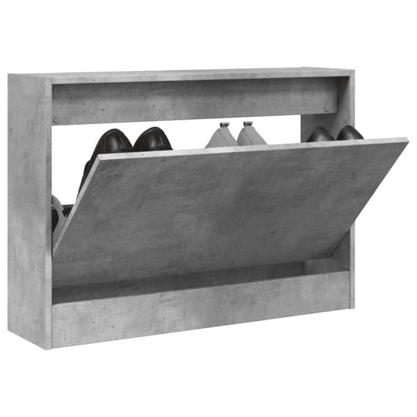 vidaXL Kenkäkaappi betoninharmaa 80x21x57 cm tekninen puu