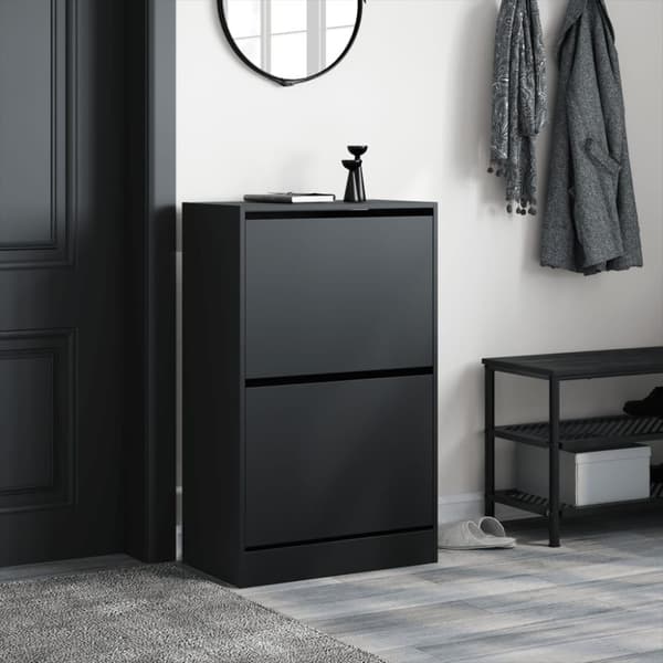 vidaXL skoreol 60x34x96,5 cm konstrueret træ sort