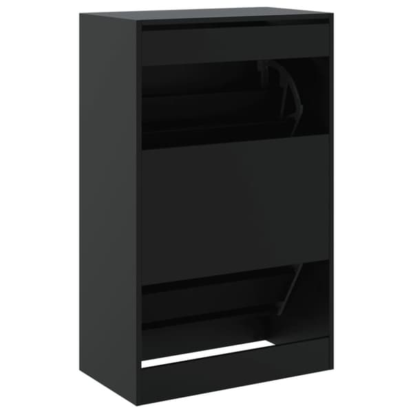 vidaXL Skoskap svart 60x34x96,5 cm konstruert tre
