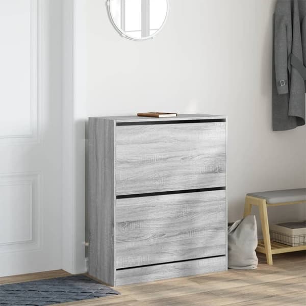 vidaXL Skoskåp grå sonoma 80x34x96,5 cm konstruerat trä