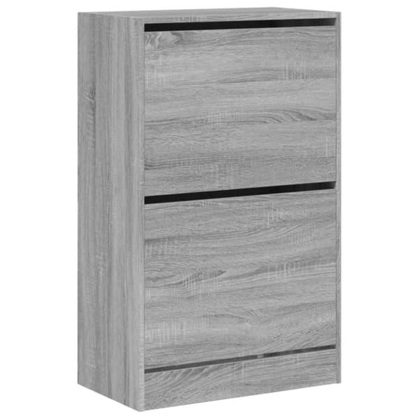 vidaXL Skoskap grå sonoma 60x34x96,5 cm konstruert tre