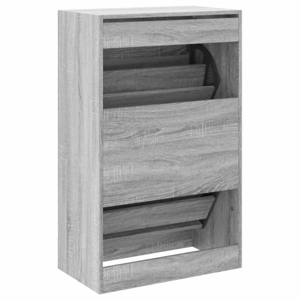 vidaXL Skoskap grå sonoma 60x34x96,5 cm konstruert tre