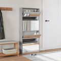 Miniatyrbillede 2 af 11: vidaXL skoskab med spejl og 4 hylder 63x17x134 cm grå sonoma-eg