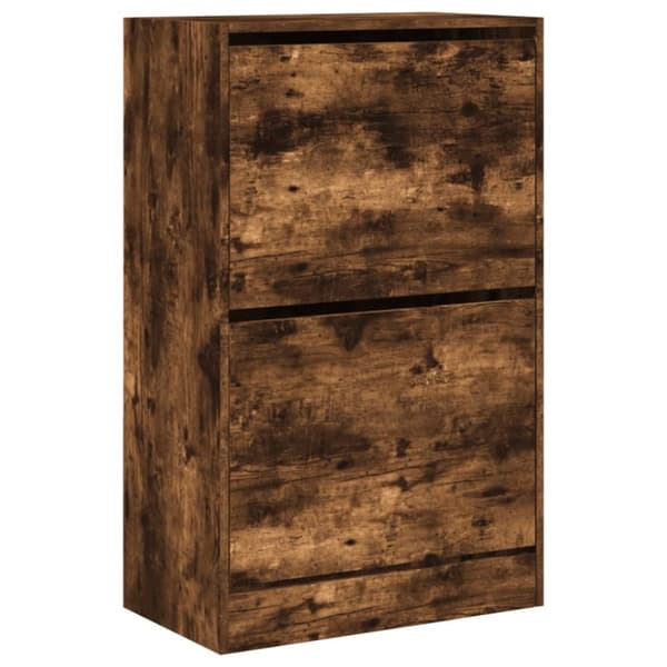 vidaXL Kenkäkaappi savutammi 60x34x96,5 cm tekninen puu