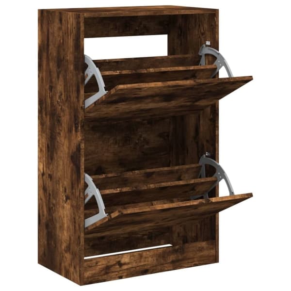 vidaXL Kenkäkaappi savutammi 60x34x96,5 cm tekninen puu