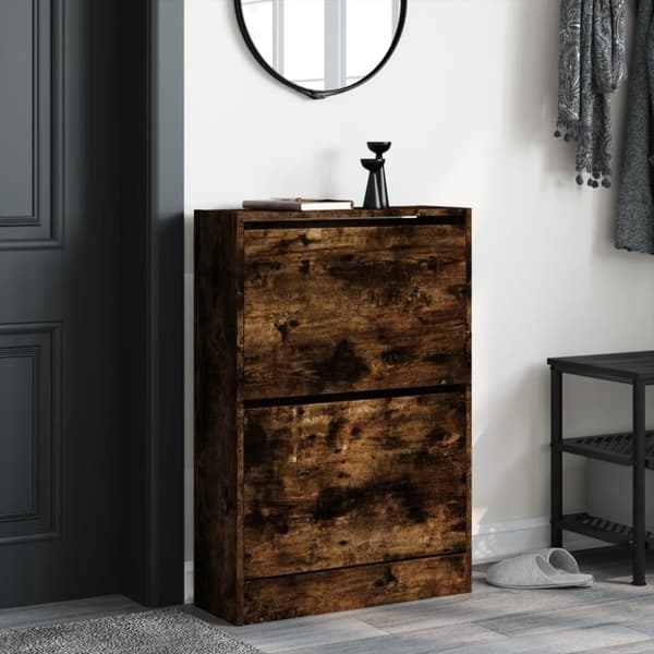 vidaXL skoreol 60x21x87,5 cm konstrueret træ røget egetræsfarve