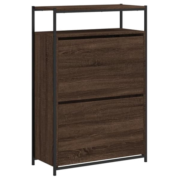 vidaXL skoreol 75x34x112 cm konstrueret træ brun egetræsfarve