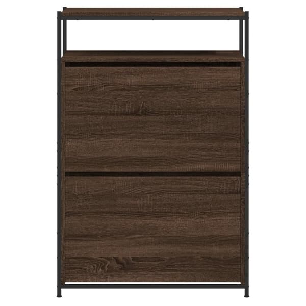 vidaXL skoreol 75x34x112 cm konstrueret træ brun egetræsfarve