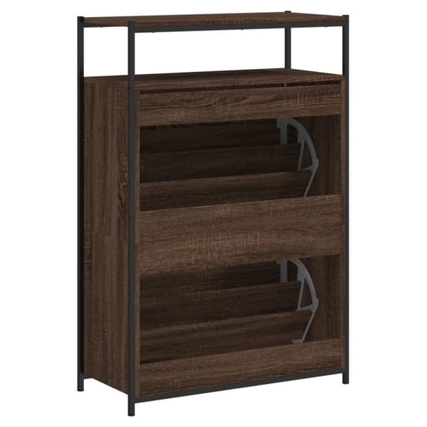 vidaXL skoreol 75x34x112 cm konstrueret træ brun egetræsfarve
