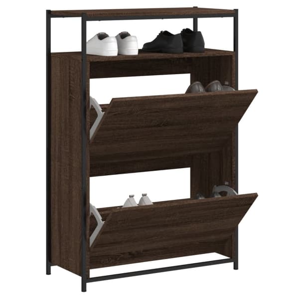 vidaXL skoreol 75x34x112 cm konstrueret træ brun egetræsfarve