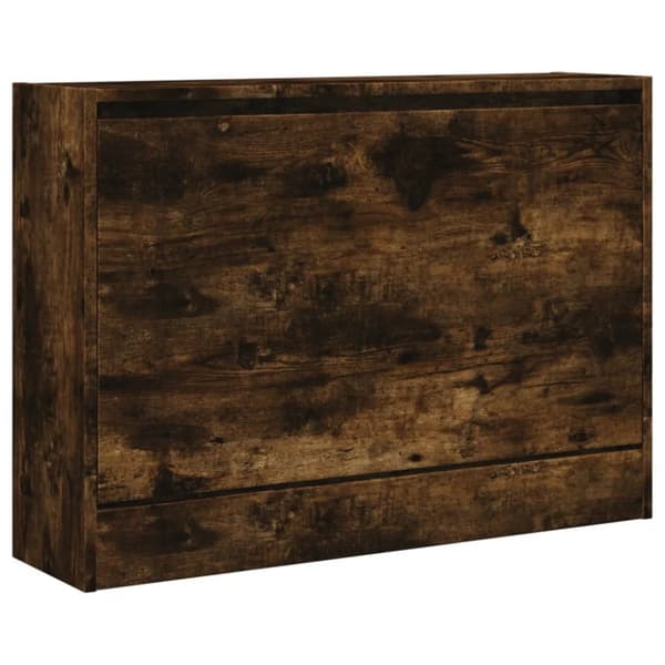 vidaXL Kenkäkaappi savutammi 80x21x57 cm tekninen puu