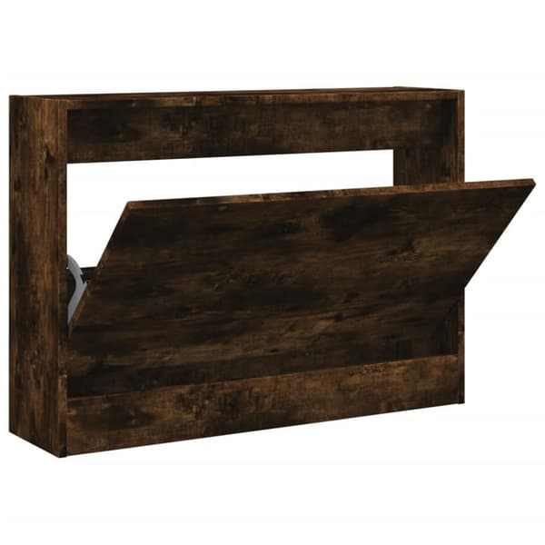 vidaXL Kenkäkaappi savutammi 80x21x57 cm tekninen puu