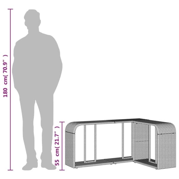 vidaXL opbevaringshylder 2 stk. polyrattan sort
