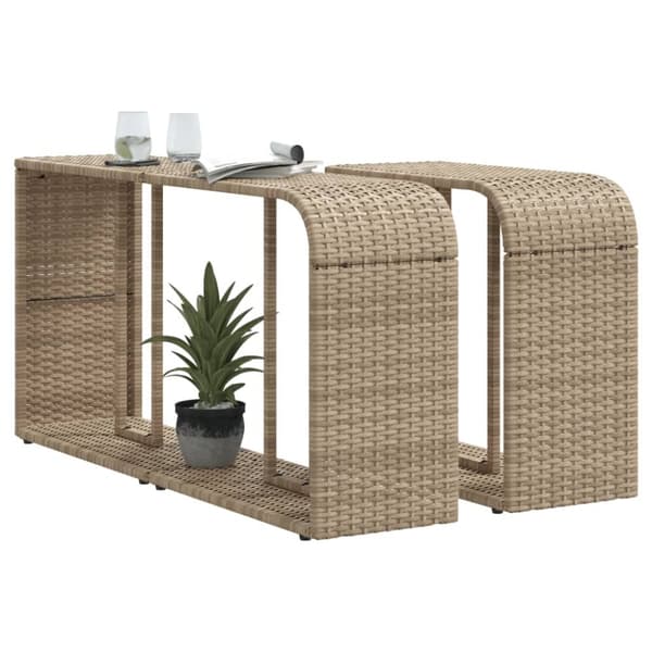 vidaXL Säilytyshyllyt 2 kpl beige polyrottinki