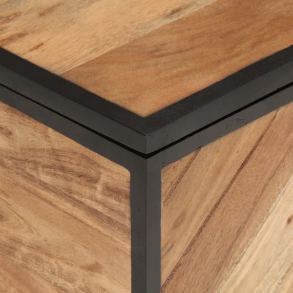 vidaXL opbevaringsboks 60x30x30 cm massivt akacietræ og jern