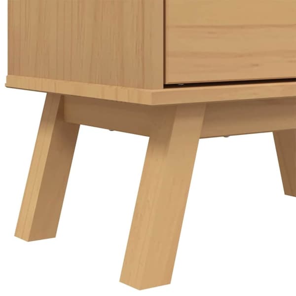 vidaXL skoskab OLDEN 55x35x120 cm massivt fyrretræ brun