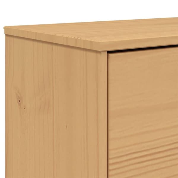 vidaXL Skoskåp OLDEN brun 55x35x120 cm massiv furu