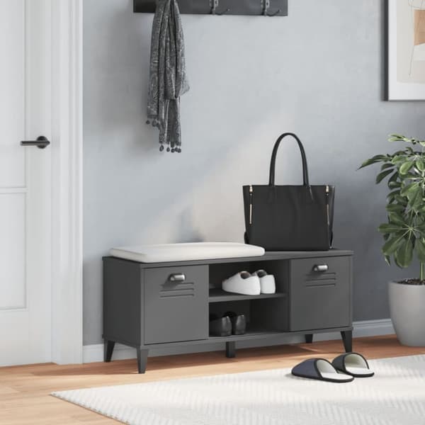 vidaXL Skobenk VIKEN antrasitt grå 106x35x45 cm konstruert tre