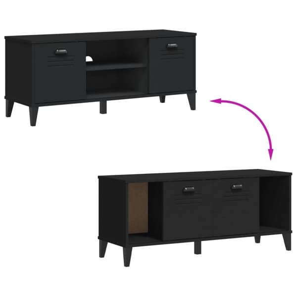 vidaXL Skobenk VIKEN svart 106x35x45 cm konstruert tre