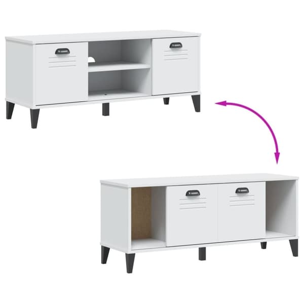 vidaXL Skobenk VIKEN hvit 106x35x45 cm konstruert tre