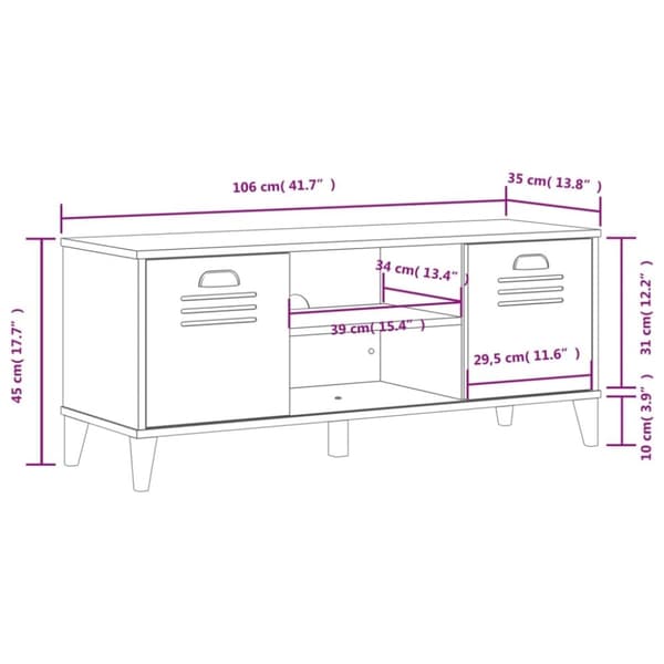 vidaXL Skobenk VIKEN hvit 106x35x45 cm konstruert tre