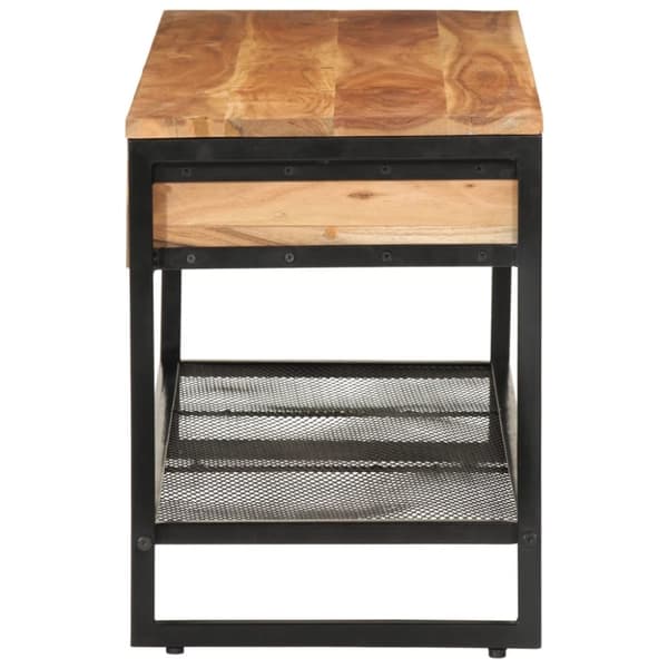 vidaXL Skobenk 110x35x45 cm heltre akasie og jern